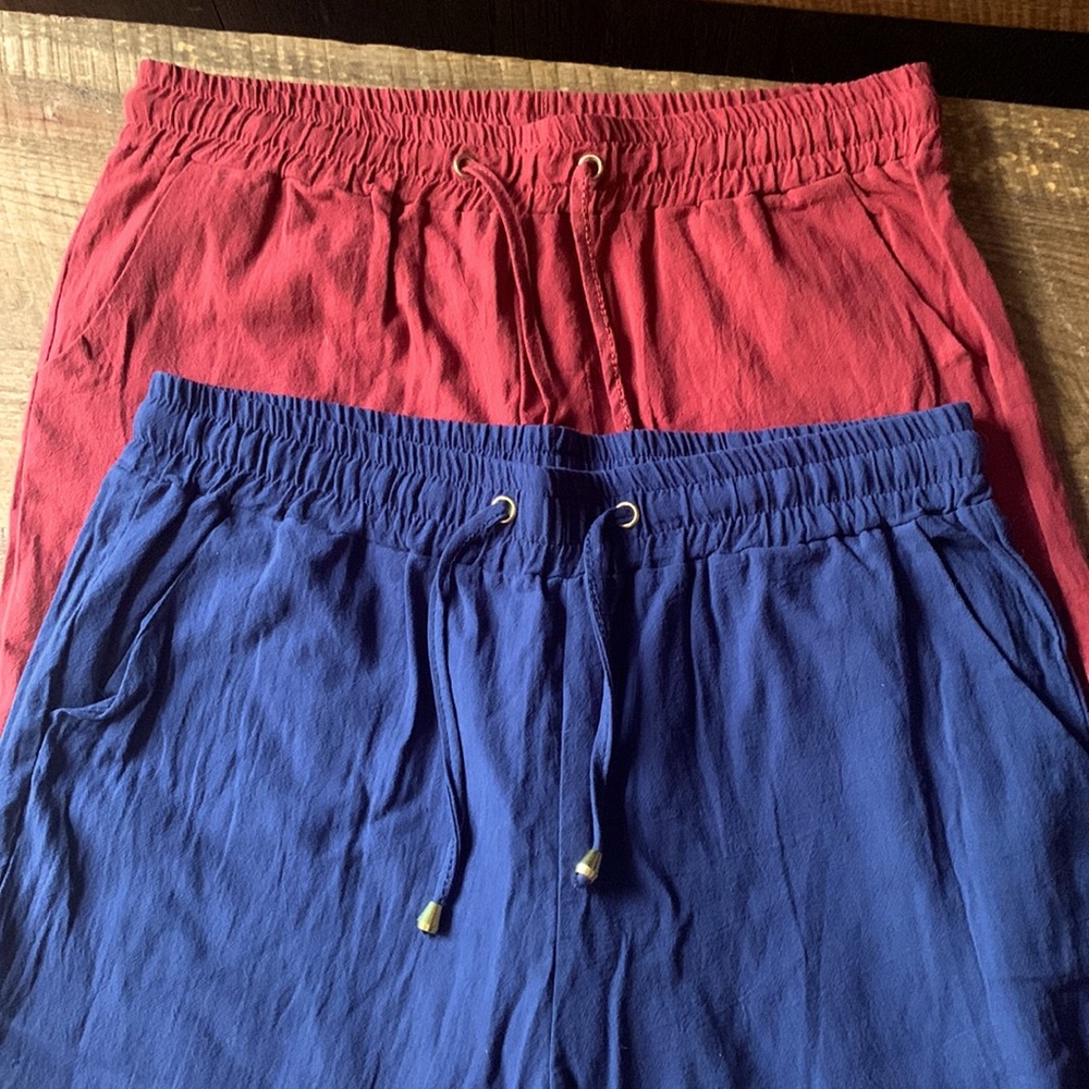 Two pairs linen pants NWOT!